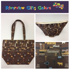 Large Tote Bag - Farmers Fighting Spirit - Words and Animals Large Tote Bag - Farmers Fighting Spirit - Words and Animals